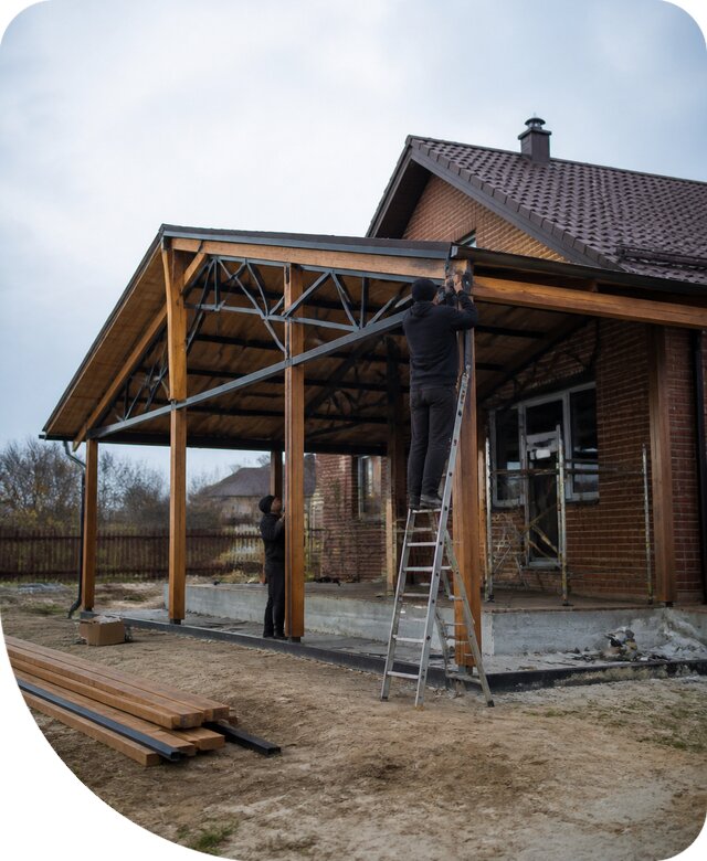 Пристройка навеса к дому и участку в Соли-Илецке под ключ